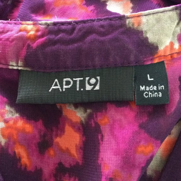 Apt. 9 Burgandy Sheer Tunic Blouse, Size Large - Picture 4 of 7